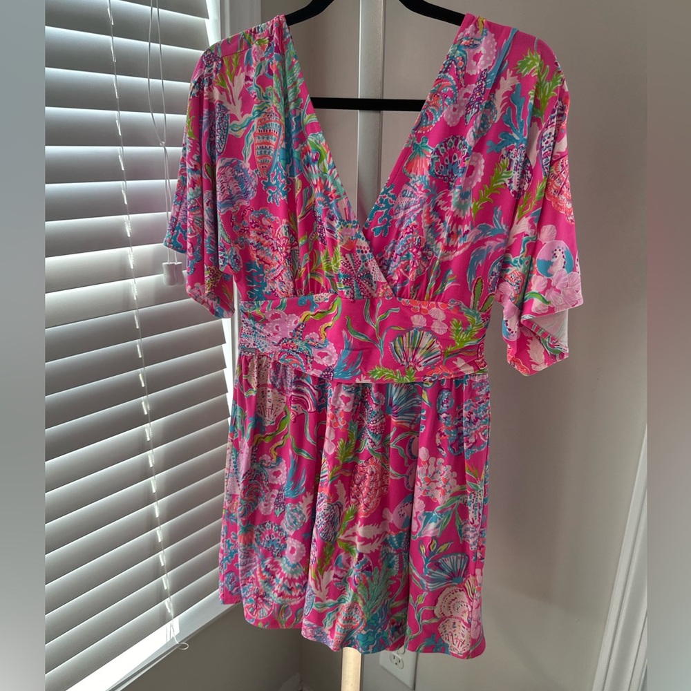 V neck Lilly Pulitzer cotton material romper